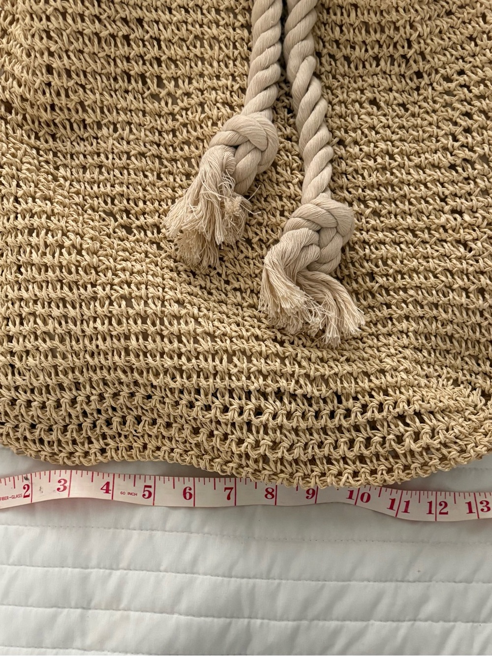 Woven Straw Drawstring Bucket Bag - backpack. Rope strap. NWT - Picture 5 of 6